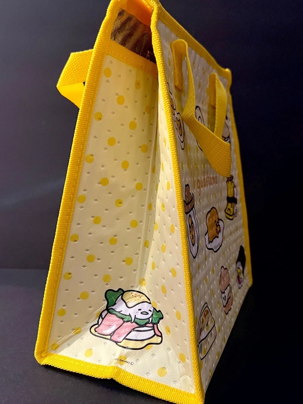 Sanrio Gudetama Yellow Insulated Skater Tote Lunch Bag with Handles